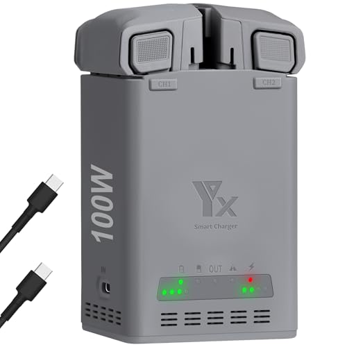 Cargador DJI Mini 5 4 3 de 100W con almacenamiento y hub bidireccional para dos baterías