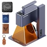 LaserPecker 2 Laser Engraver, Portable Laser Engraving Machine, 5W 450nm Blue diode Laser for 100+ Materials Wood Leather Acrylic etc (Basic Bundle with Goggles)