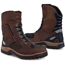 WORKLAND 77418 Motorcycle Boots Men - Leather Boots with Protections - Motorcycle Shoes for Men - Rubber Sole Slip Resistant and Reflective Motorcycle Riding Boots - Botas para Motocicleta Hombre