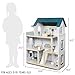 Lil' Jumbl Kids Wooden Dollhouse, 17-Piece Accessories & Furniture are Included, with Balcony & Stairs, 3 Story Easy to Assemble Doll House Toy - Green