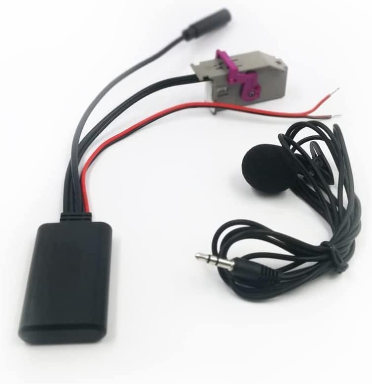 LeHang Adaptador AUX Bluetooth para música, MP3, cable de audio auxiliar, micrófono, manos libres, compatible con Audi A3, A4, A6, A8, TT, R8, RNS-E, 32 pines, 240308J8