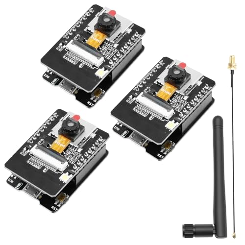 ESP32-CAM Entwicklungsplatine,APKLVSR für ESP32 CAM MB WiFi/Bluetooth DC 5V Dual-Core Modul mit 2,4 G Antennen IPEX, 2640 Kamera-TF-Karten,Kompatibel mit Arduino(3 Stück)