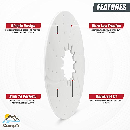 Camp'n Fifth Wheel Hitch Lube Plate - 10" Ultra Low Friction Lube Disc (White) #TOP3