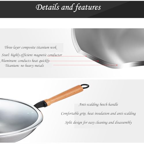 Wok de titanio con asas y tapa 12.6 pulg miniatura 6