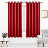 DWCN Cortinas rojas de 63 pulgadas de largo, juego