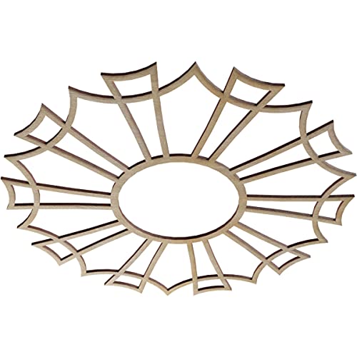Image of Ekena Millwork 22 inchOD x 7 3 /4 inchID x 1 /4 inchT Augustus Wood Fretwork Pierced Ceiling Medallion, Birch