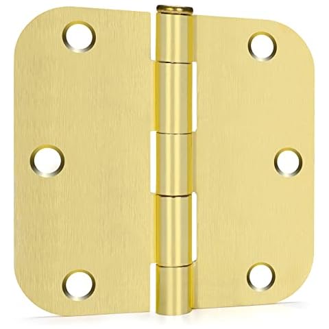 18Pcs 3.5 Inch Polished Brass Door Hinges with 5/8'' Radius Corners Cover