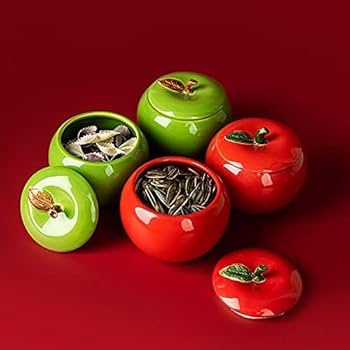 送料無料　古いりんご形螺鈿香合/蓋物　★希少品★ Amazon｜ふたが付いている陶磁器のりんごの形の容器の食糧貯蔵の