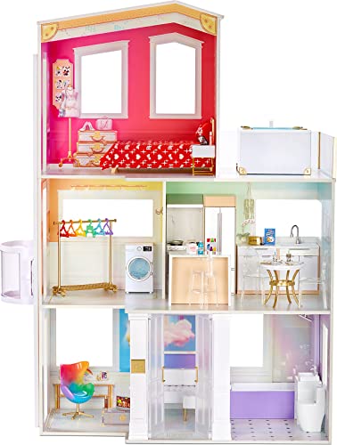 image for Rainbow High House – 3-Story Wood Doll House (4-Ft Tall & 3-Ft Wide)