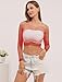 LemonGirl Women Fishnet Crop Tops Lingerie Babydoll Top Chemise One Size US 2-18 Red