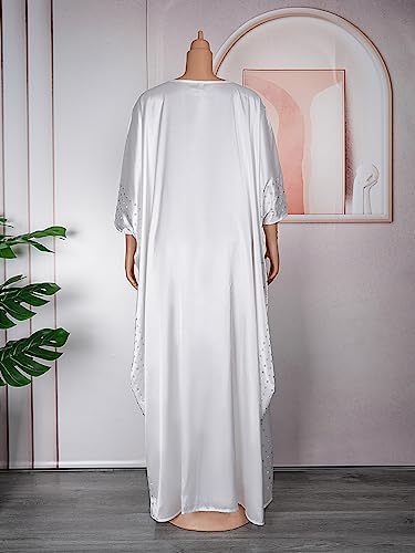 Image of HD African Dresses for Women Fashion Beading Rhinestone Kaftan Maxi Dress