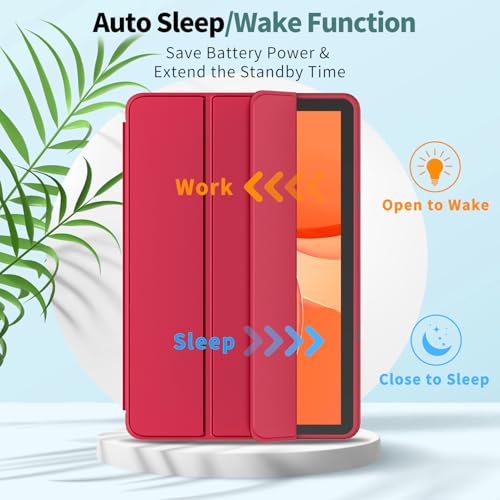 Image of Sanyetral Tablet Protective Case with Auto Wake /Sleep Function, Incompatible with TCL Nokia -Red