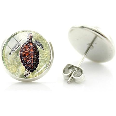 Generic Boucles d'Oreilles Tortue de Mer Clous Puces Animal 12mm CameleonShop Cover