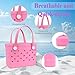Mangoxel Small Rubber Beach Bag, EVA Travel Tote Mini bag for Women Waterproof Outdoor Beach Tote Washable Bitty Bag Open Handbag (white)
