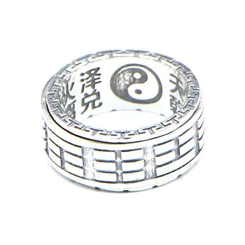 INSTO Plata S925 Retro Anillo Taoísmo Chino Anillo Estilo Chino/Plata/dieciséis#