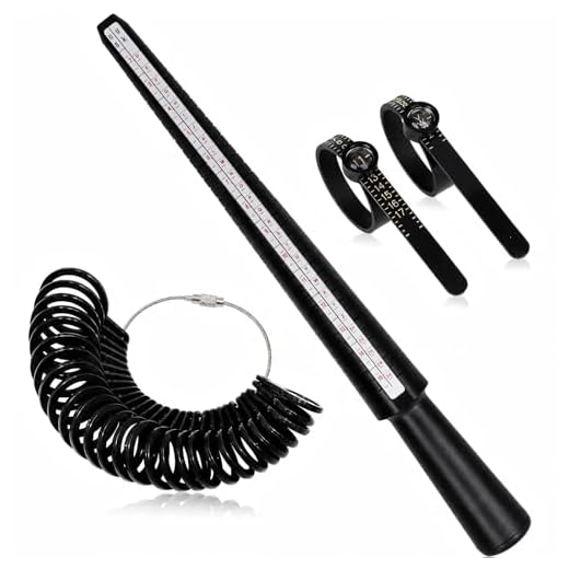 Ring Sizer Measuring Tool Kit,Ring Mandrel Stick,Ring Gauge Set and 2 Finger Sizing Belts, Accurate US Ring Size Measurer for Women Men, Jewelry Making, Engagement and Wedding Rings (4 Black)