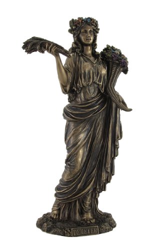 Estatua de Deméter 12 pulgadas acabado bronce miniatura 1