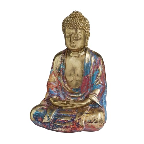 Escultura Decorativa Resina Buda Multicolor 6x5x9 in