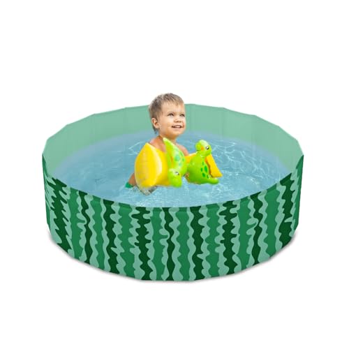 Flur Piscina Rigida per Bambini 120x30 cm in PVC Fantasia Fruit con Fondo Antiscivolo, Piscina da Giardino Sicura e Facile da Montare per Esterno