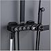 Display Thermostatic Black Bath And Shower Faucet Set Bathtub Tap With Bathroom Shelf Water Flow Produces Electricity(Chrome 4)