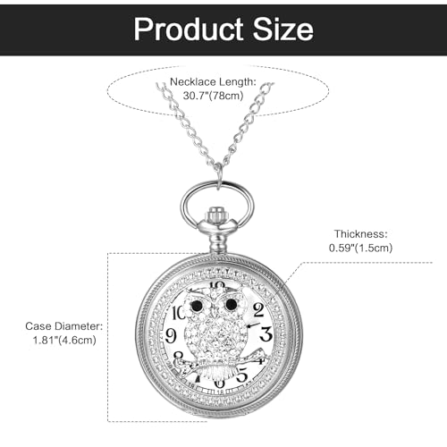 Image of JewelryWe Vintage Pocket Watch Cool Gear Steampunk Retro Pendant Necklace Watches for Men Women Halloween Costumes Daily and Office