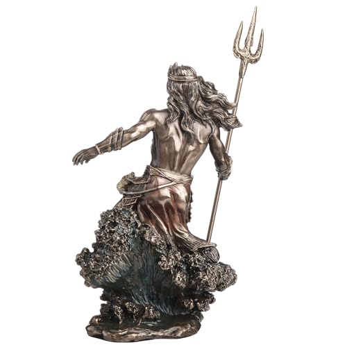 Estatua de Poseidón de bronce fundido 7.5 in miniatura 5