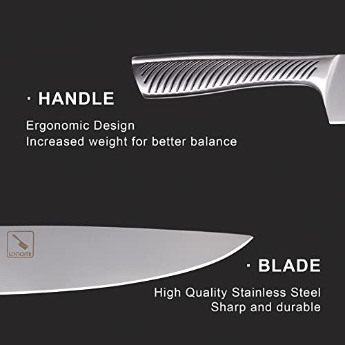 Knife Set,imarku Knife Sets for kitchen with block,Premium One-Piece Kitchen Knife Set with Sharpener,High Carbon Stainless Steel Knives Set for Kitchen,Dishwasher Safe,Black, 14PC (I-KB0234BK) - Image 4