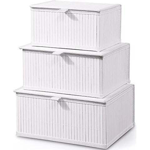 Honygebia Bamboo Woven Storage Boxes Set Cover