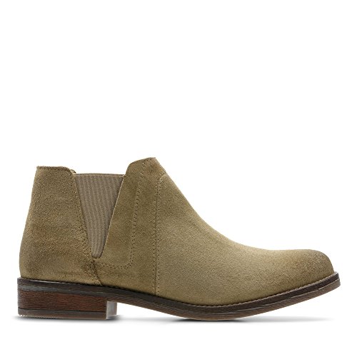 Clarks Demi Beat, Botas Estilo Motero para Mujer, Beige (Sand Suede-), 38...