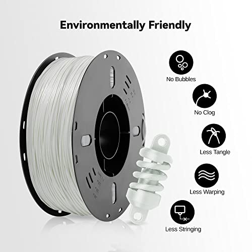 Voxelab Tpu Filament 1.75Mm, Pla Elastic 3D Printer Filament, High Resilience, High Wear Resistance, High Interlayer Adhesion 95A Soft Tpu 3D Printing Filament, 1Kg/ Spool (2.2 Lbs) (White) #TOP5