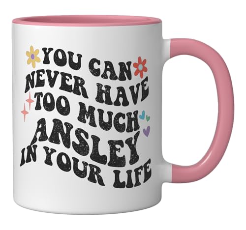 Taza de cerámica con diseño retro Groovy 11 onzas rosa/blanco miniatura 2