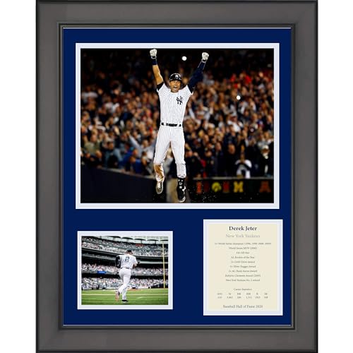 Framed Derek Jeter Hall of Fame Baseball 11