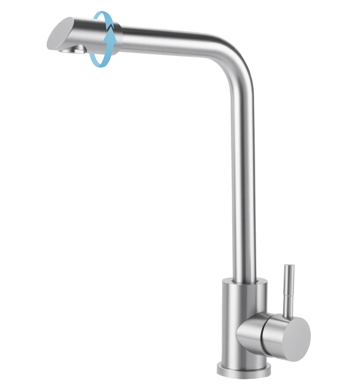 Zhufas Grifo Cocina, Grifos Cocina Fregadero Giratorio 360° con Manguera(G3/8), Grifo de Cocina de Acero Inoxidable, Grifo de Cocina Flexible, Torneira Cozinha L Monomando para 1 Orificio