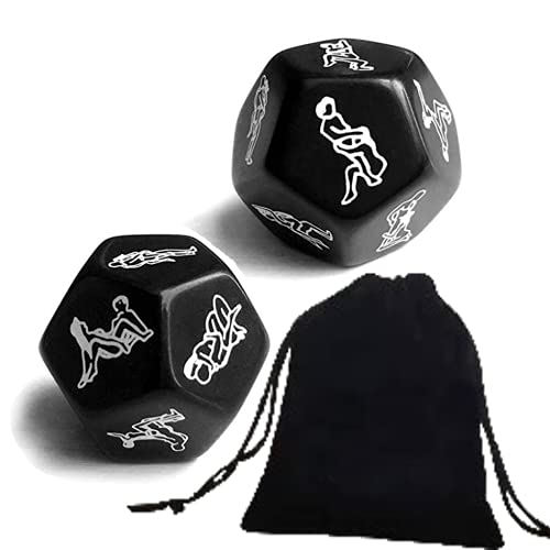 LKTingBax Romantic Party Dice Toys for Adult Couple Lovers - Funny Dice Games Erotic Party Dice - 12 Sides Positions Dice for Couples Family Party Novelty Gift