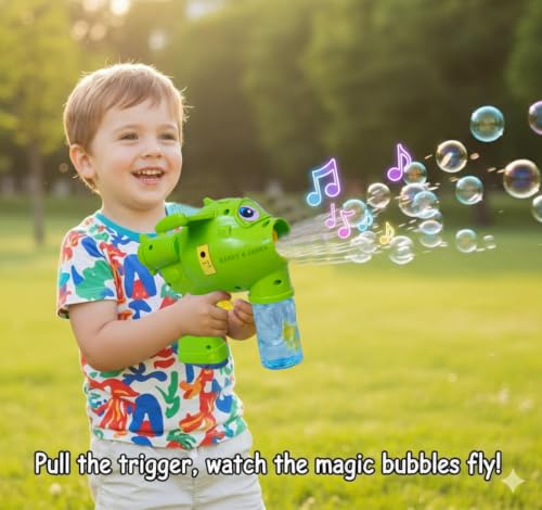 Image of HARRY & JAMES Bubble Gun Toy for Kids Automatic Bubble Maker with Bubble Bottles Bubble Blaster Blower Machine Bubble Launcher Machine Automatic Bubble Gun Toy for Boys & Girls (Color As Per Stock)