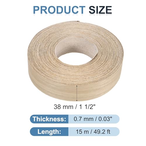 Chapa de madera de roble blanco PATIKIL premium prepegada para acabados finos en cantos de armarios 2