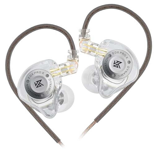 KZ EDX Pro X in Ear Headphones, HiFi IEM Earphones, Deep Bass Sound in Ear Monitor with Detachable Cable, for Audiophile Dj Singers-White No Mic