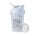Do What You Love Blender Bottle Shaker Cup, 20oz Classic Blender Bottles, Protein Shakers (White/Black - 20oz)