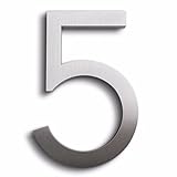 Modern House Number Aluminum Modern Font Number Five 