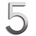 Modern House Number Aluminum Modern Font Number Five "5" 6 inch