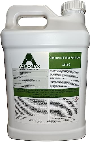 18-3-6 Liquid Fertilizer Enhanced Foliar Fast-Acting Nitrogen Formula with Seaweed Extract & Fulvic Acid – Professional Liquid Turf Nutrient for Rapid Green-Up & Root Strength – 2.5 Gallon Jug