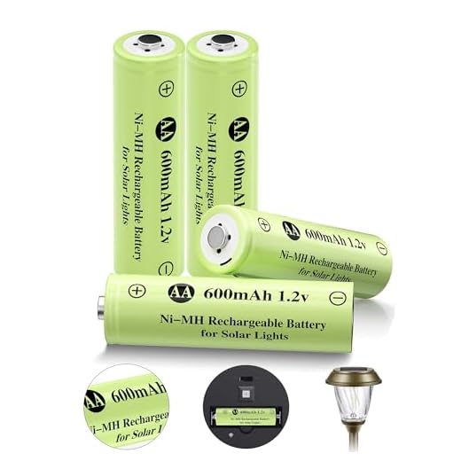 JiajaX Ni-MH Rechargeable AA Batteries, AA 600mAh 1.2V Solar Batteries for Garden Landscaping Outdoor Solar Lights, String Lights, Pathway Lights (4 Pack)