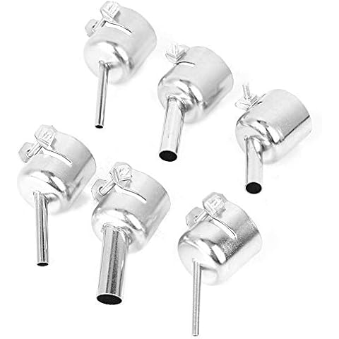 Oblique Nozzle 861DW, 6PCS Heat Gun Nozzles Kits for Hot Air Gun Soldering Desoldering Station Accessories Heat Resisting Nozzles Tool Cover