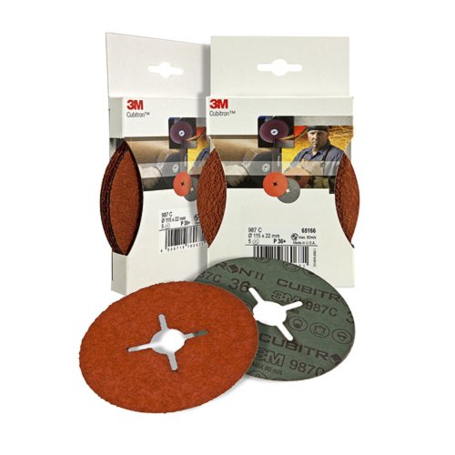 3M 987C 65167 Cubitron II Lot de 5 disques abrasifs sur fibre 115 x 22 mm P60 Cover