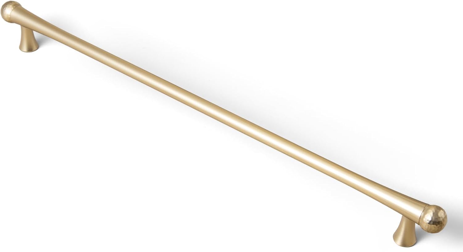 6 Pack Champagne Bronze Cabinet Pulls, 12.6 Inch Hole Center Modern Hammered Ball End Drawer Handles, Solid Zinc Alloy Decorative Hardware for Pantry, Wardrobe, Tall Cupboard