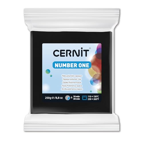 CERNIT CE0900250100C - Pâte polymère Number One 250g - Noir - Opaque