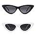 GIFIORE Retro Vintage Cat Eye Sunglasses for Women Trendy Narrow Cateye Frame Sun Glasses (2 Pack Black & White)