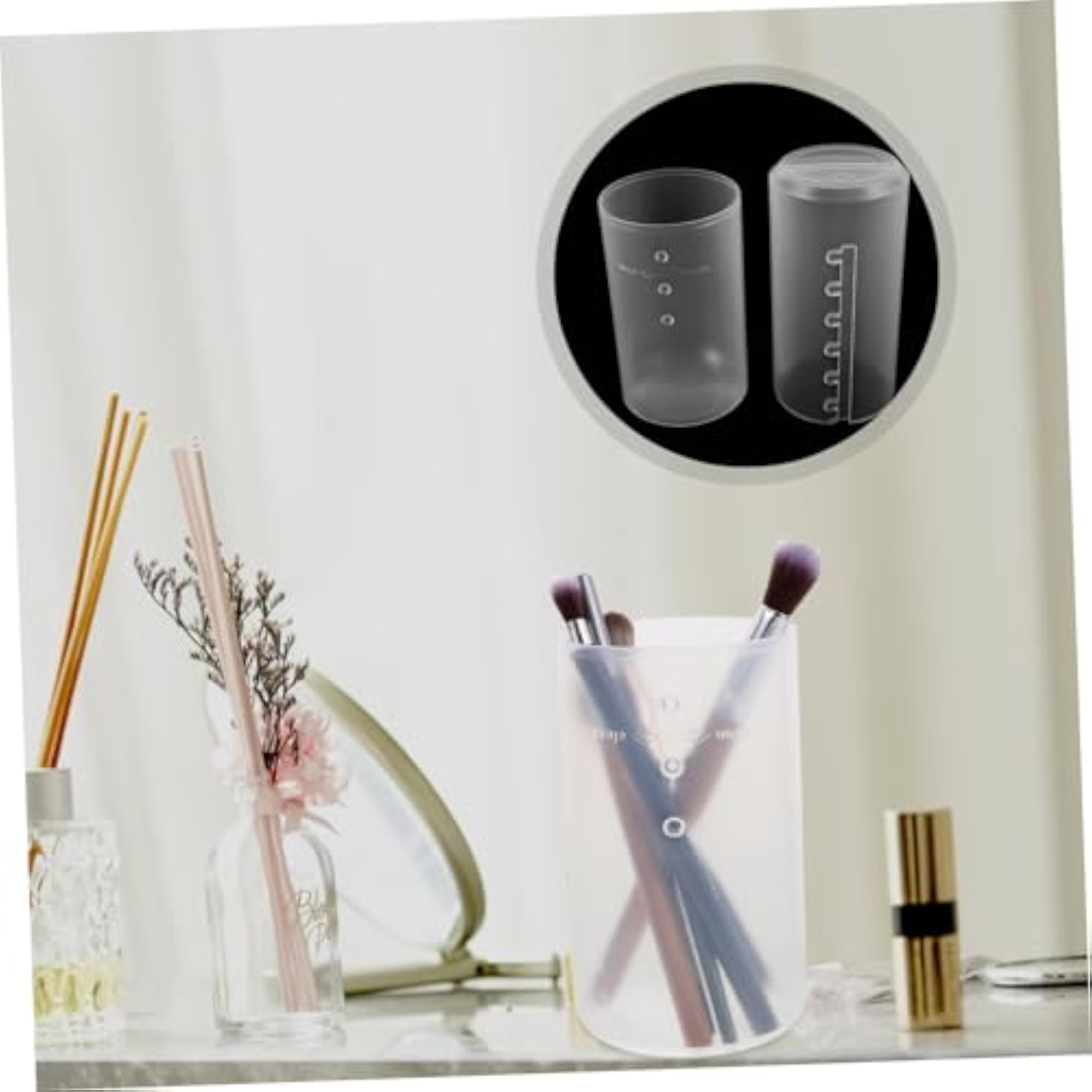 3pcs Adjustable Retractable Makeup Brush Holders, Travel Storage