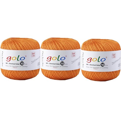Image of golo 3 Balls Crochet Thread Size 10 Crochet Yarn for Hand Knitting 632