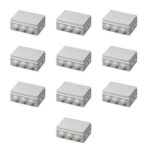 10 Scatole di derivazione esterne IP55, rettangolare 190 x 140